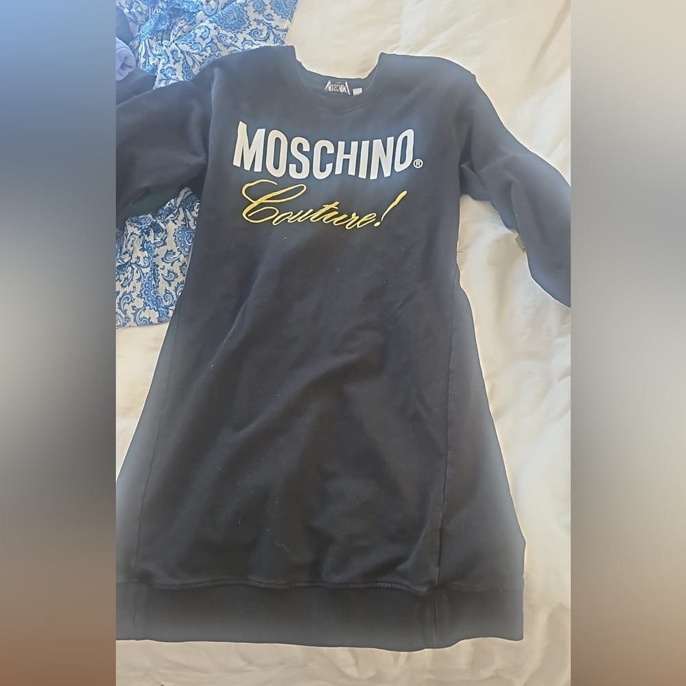 Moschino Couture Black Sweatshirt Dress XS